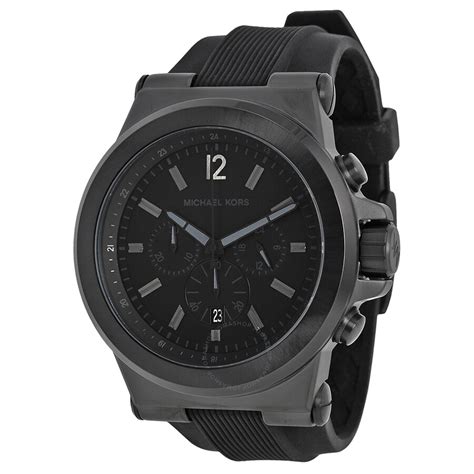 michael kors watches black leather strap|Michael Kors silicone watch band.